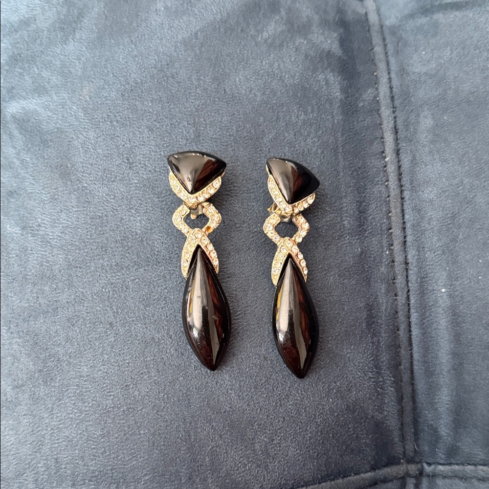 Elegant Black and Gold Earrings